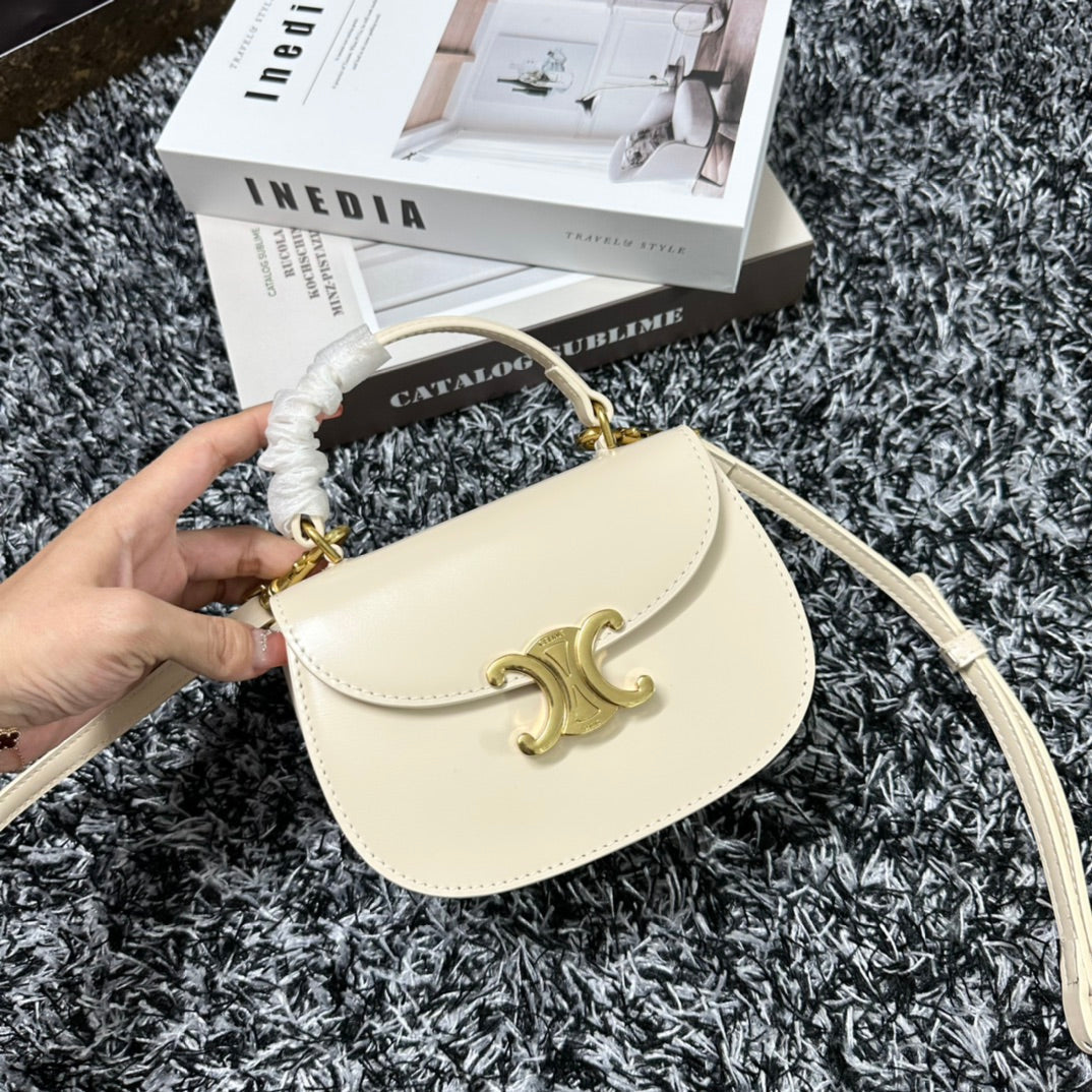 BESACE TRIPHOME 17 CALFSKIN WHITE