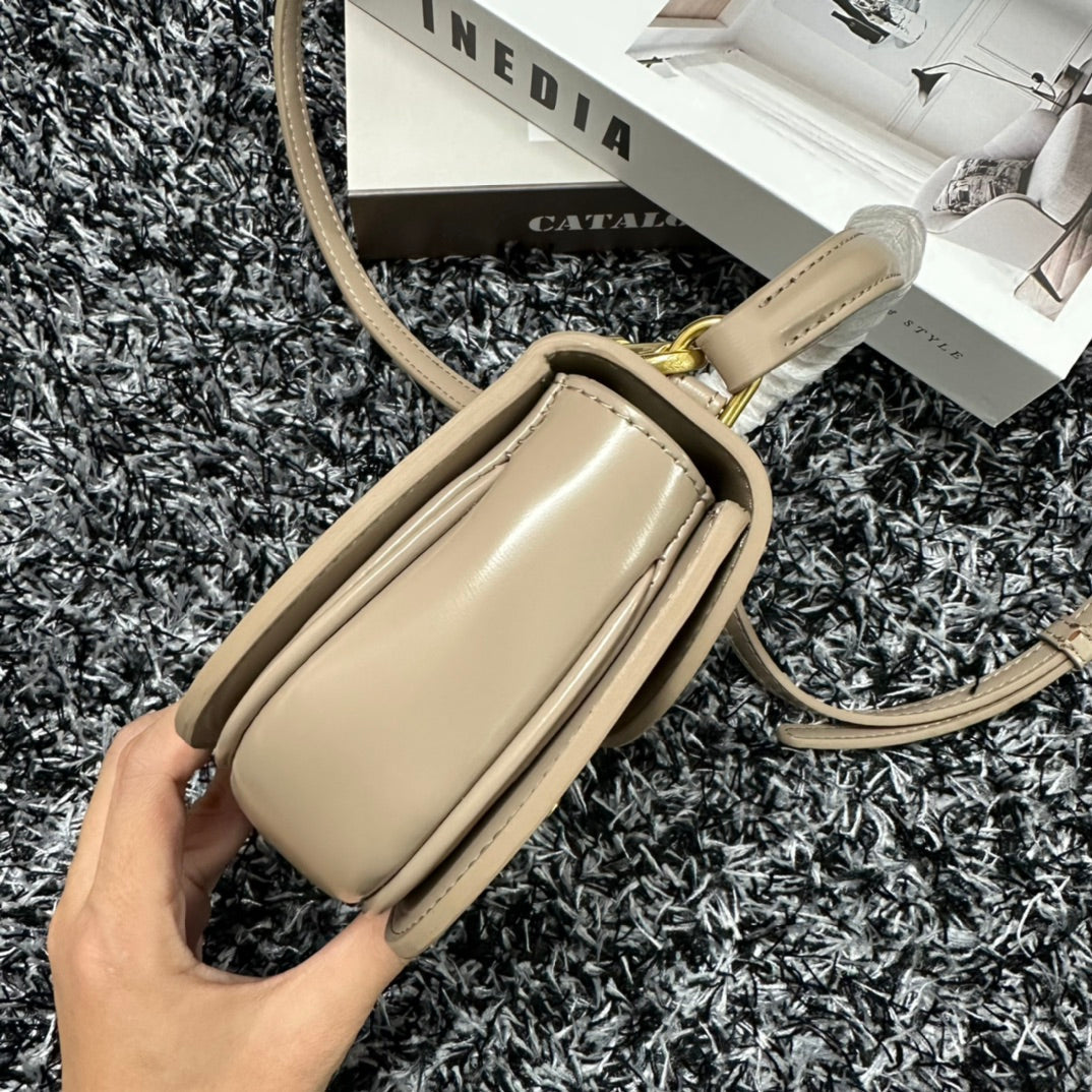 BESACE TRIPHOME 17 CALFSKIN BEIGE CREAM