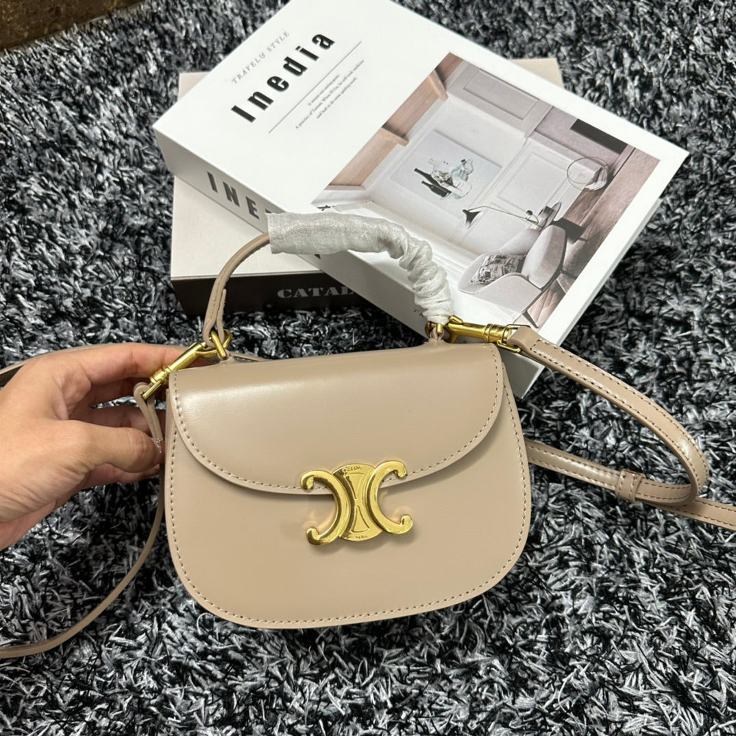 BESACE TRIPHOME 17 CALFSKIN BEIGE CREAM