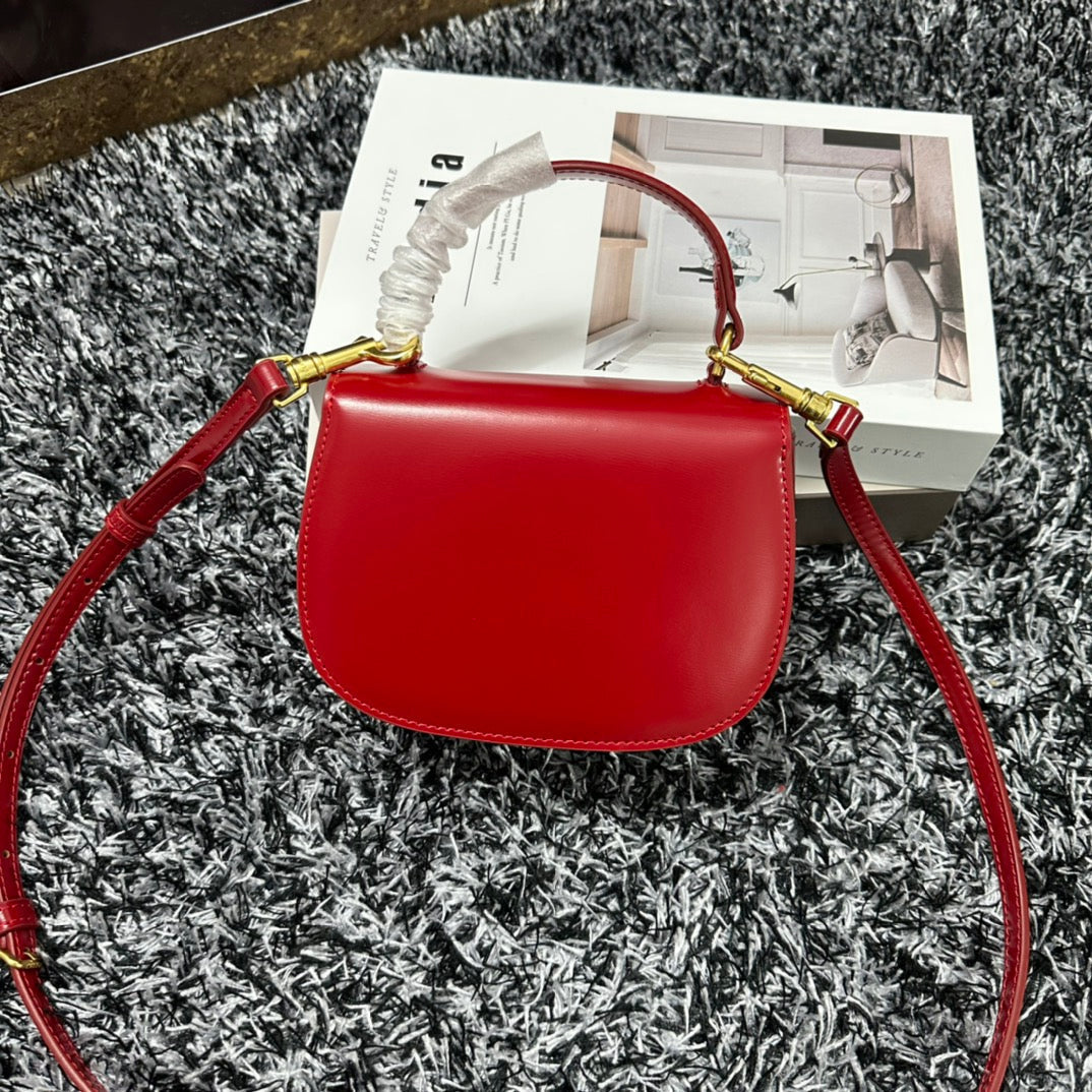 BESACE TRIPHOME 17 CALFSKIN CHERRY RED