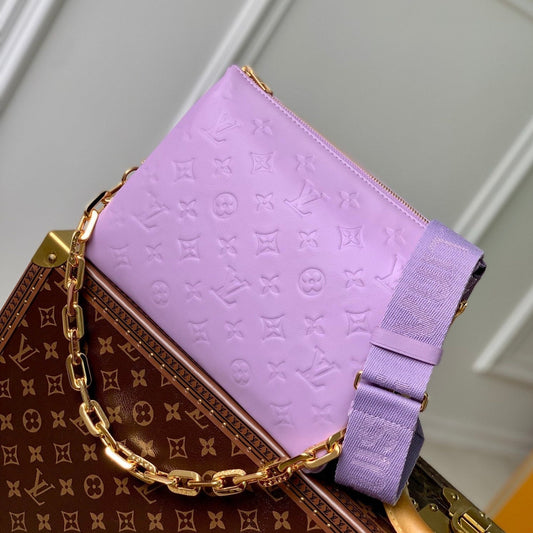 coussin pm 26cm purple monogram empreinte calfskin