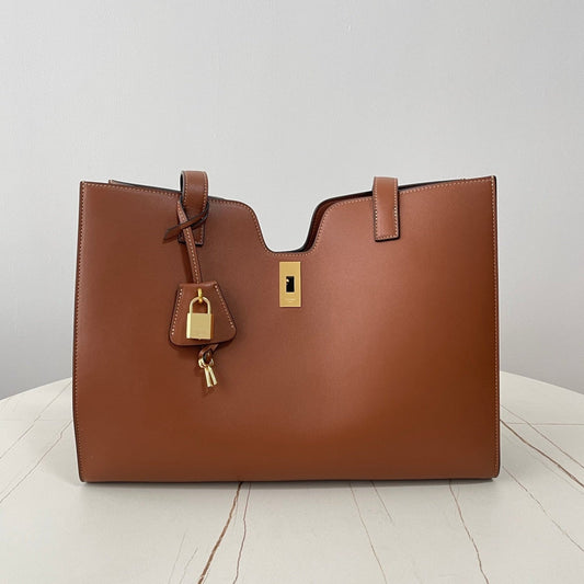 cabas 16 37cm tan calfskin