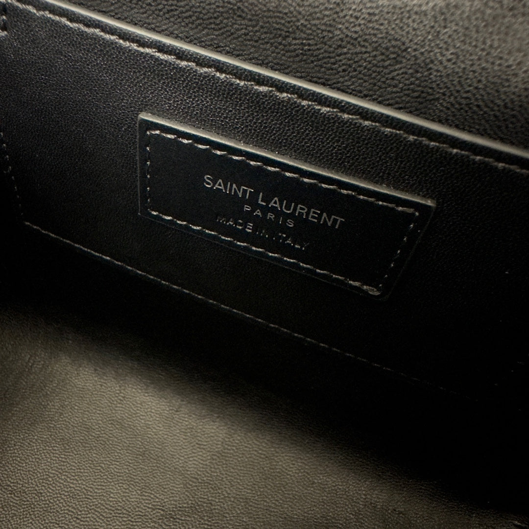 SL June Box Bag In Quilted Black Lambskin Shw