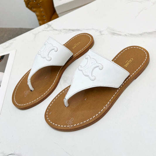 THONG MULE IN WHITE CALFSKIN