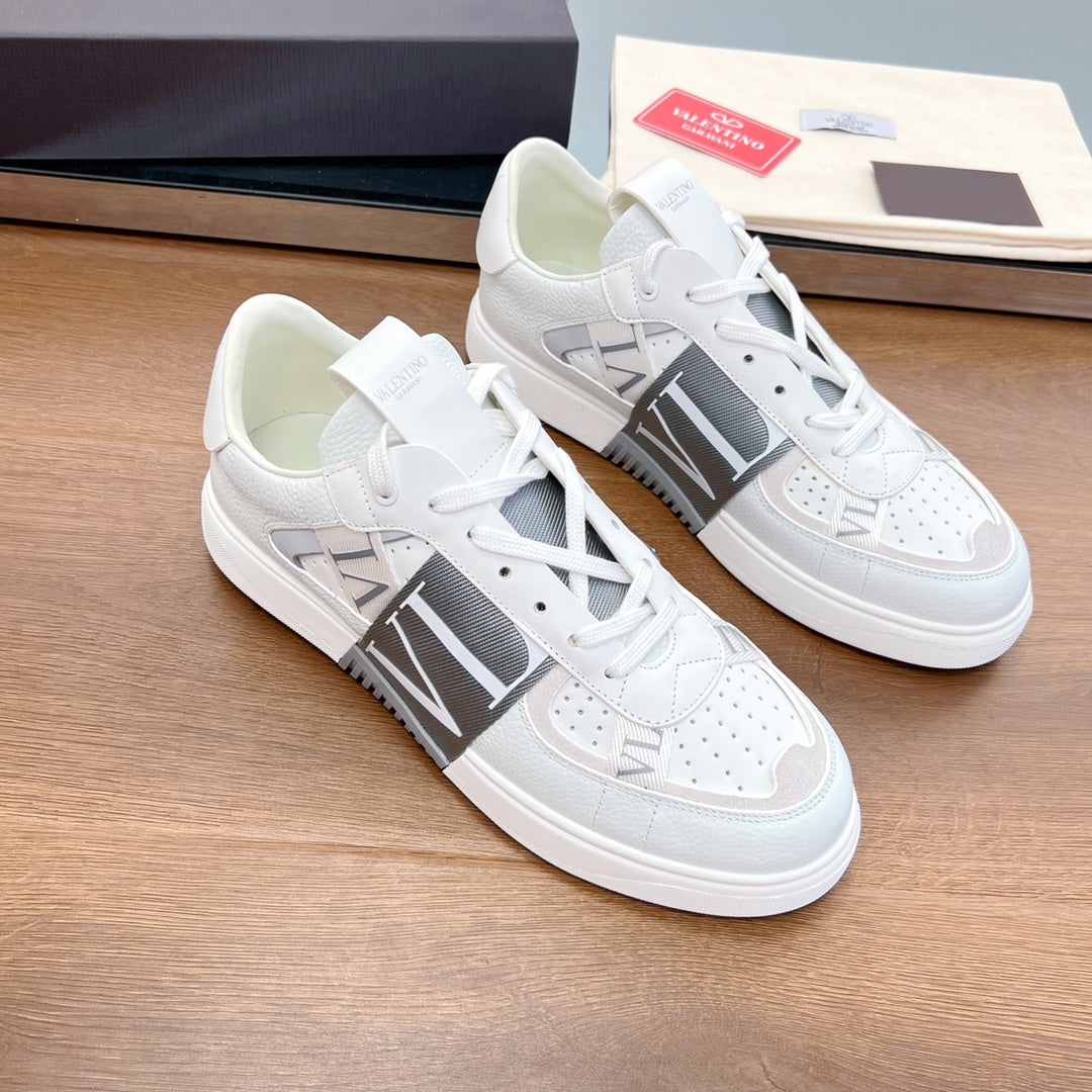 valenti low top vl7n white calfskin grey canvas