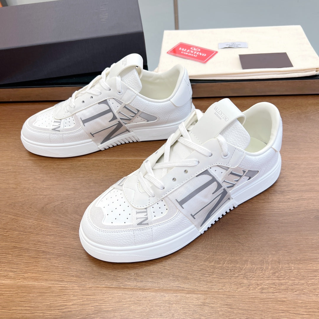 valenti low top vl7n white calfskin cream canvas