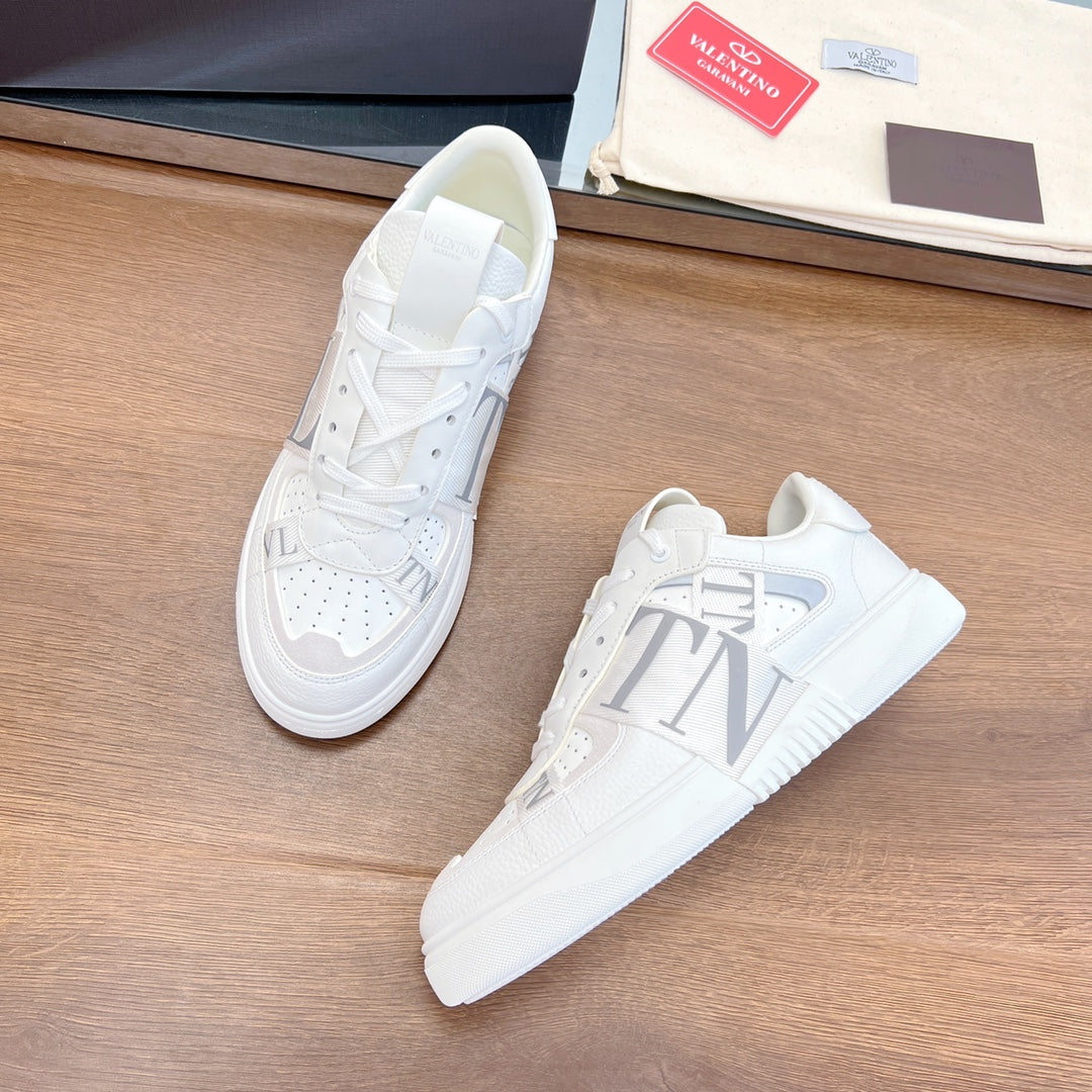 valenti low top vl7n white calfskin cream canvas