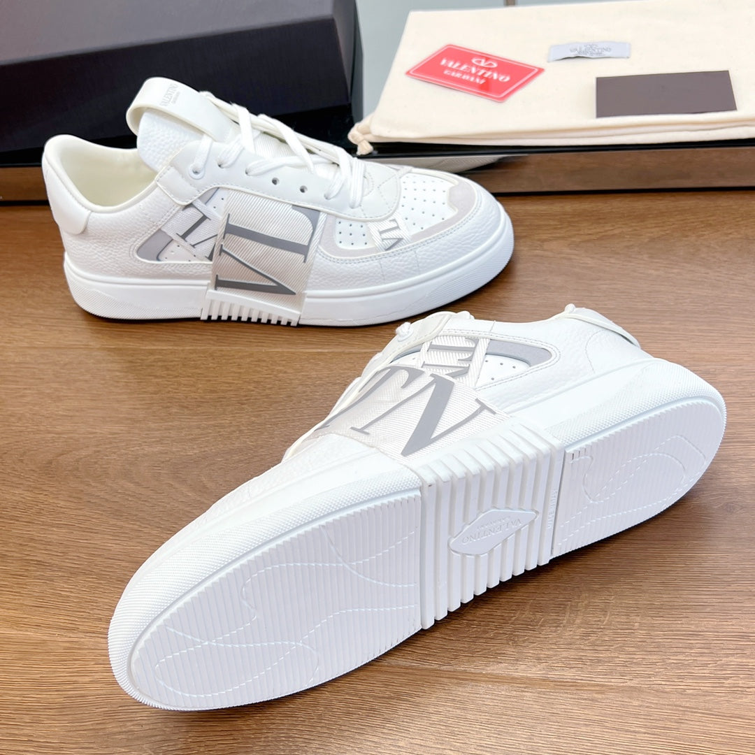 valenti low top vl7n white calfskin cream canvas