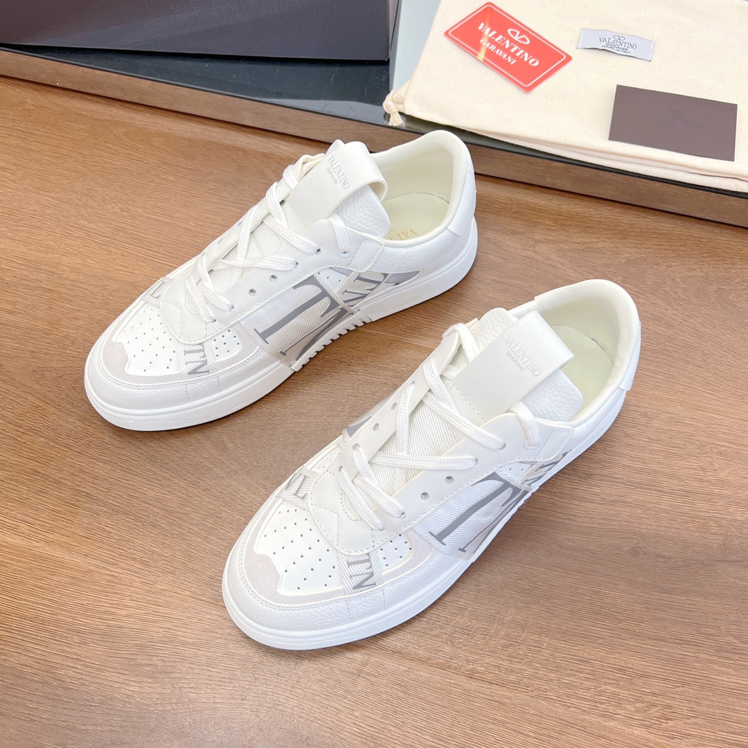 valenti low top vl7n white calfskin cream canvas