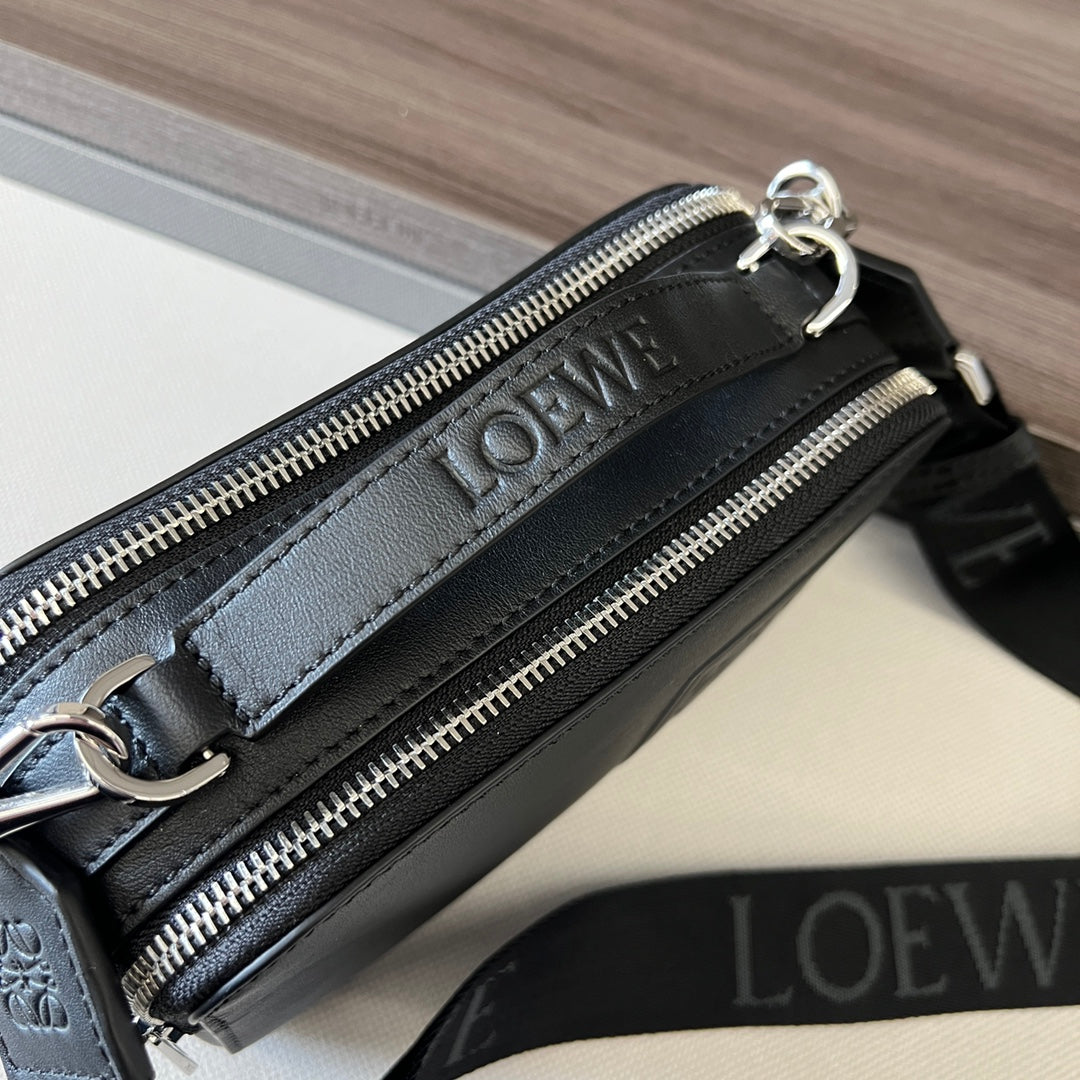 Loew Mini Camera Black Leather Cross Body Bag