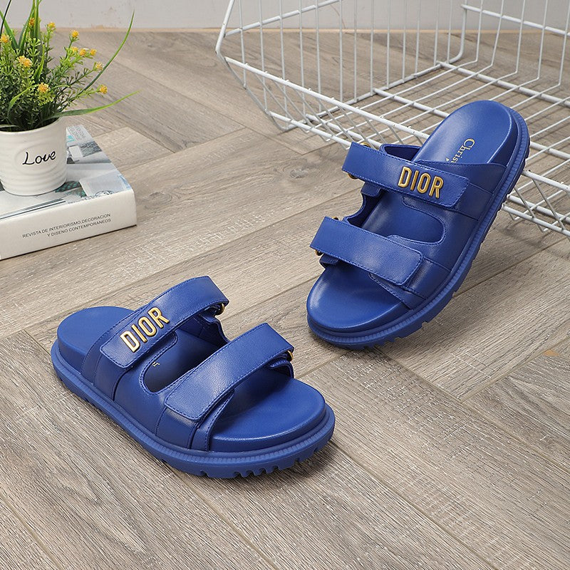 cd dioract dad sandal mule blue lambskin