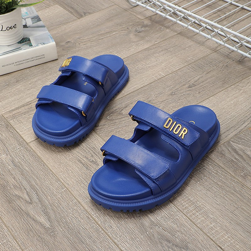 cd dioract dad sandal mule blue lambskin