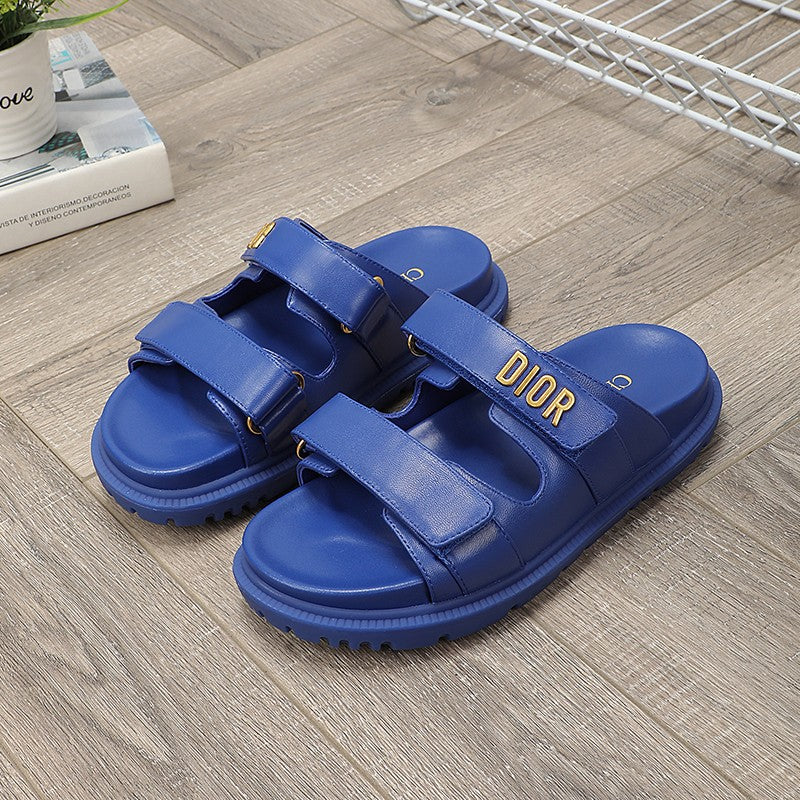 cd dioract dad sandal mule blue lambskin