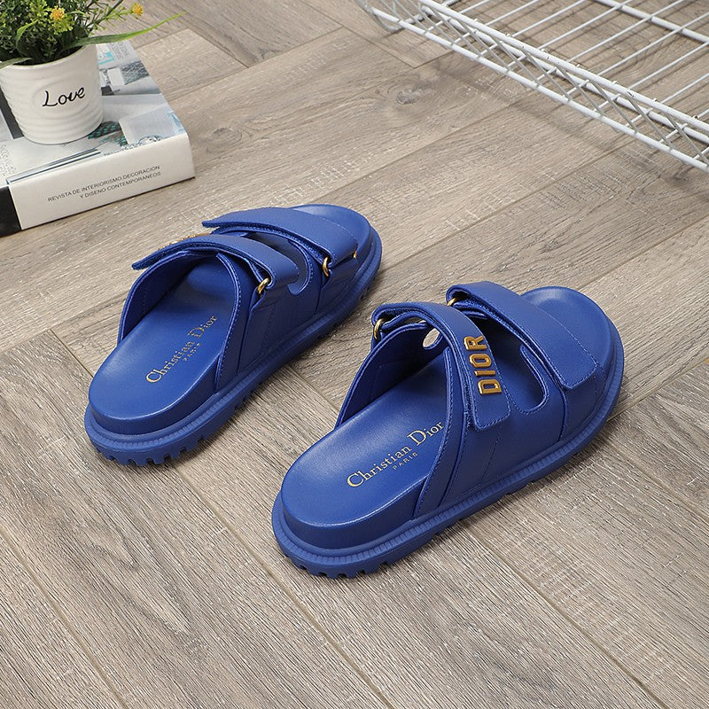 cd dioract dad sandal mule blue lambskin