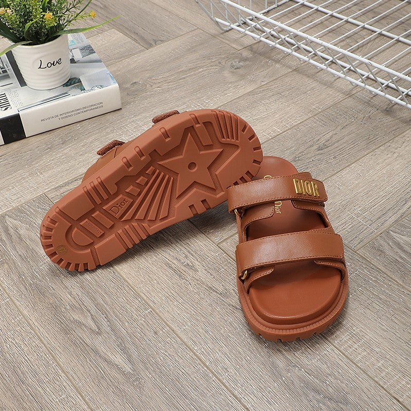 cd dioract dad sandal mule dark brown lambskin