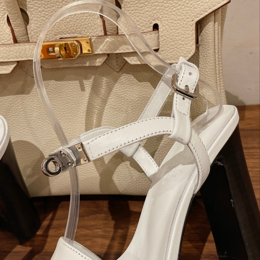 hm glam 110 slingback white calfskin