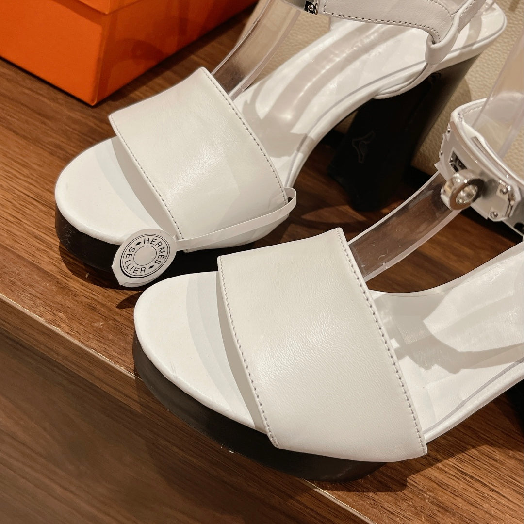 hm glam 110 slingback white calfskin