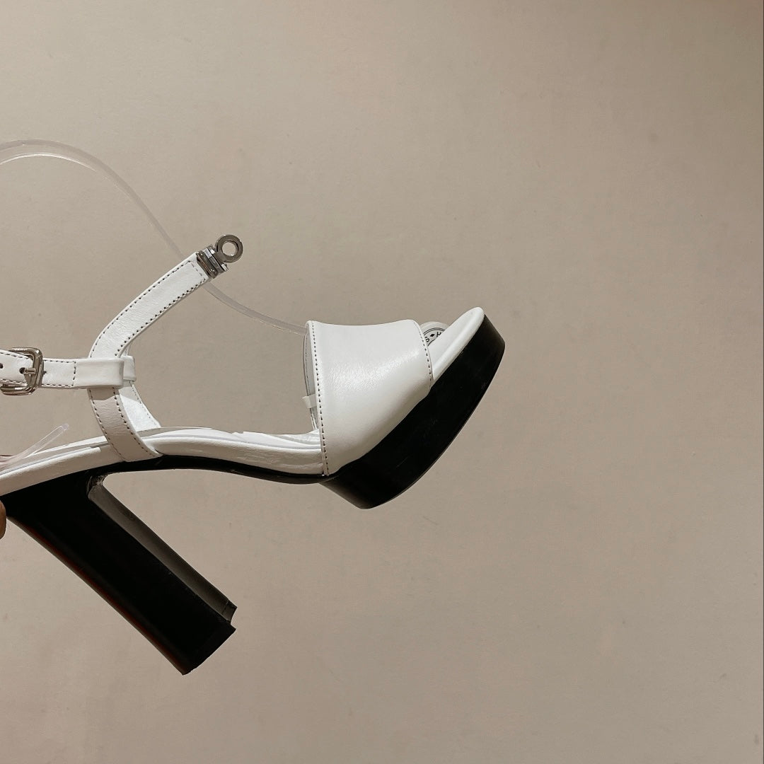 hm glam 110 slingback white calfskin