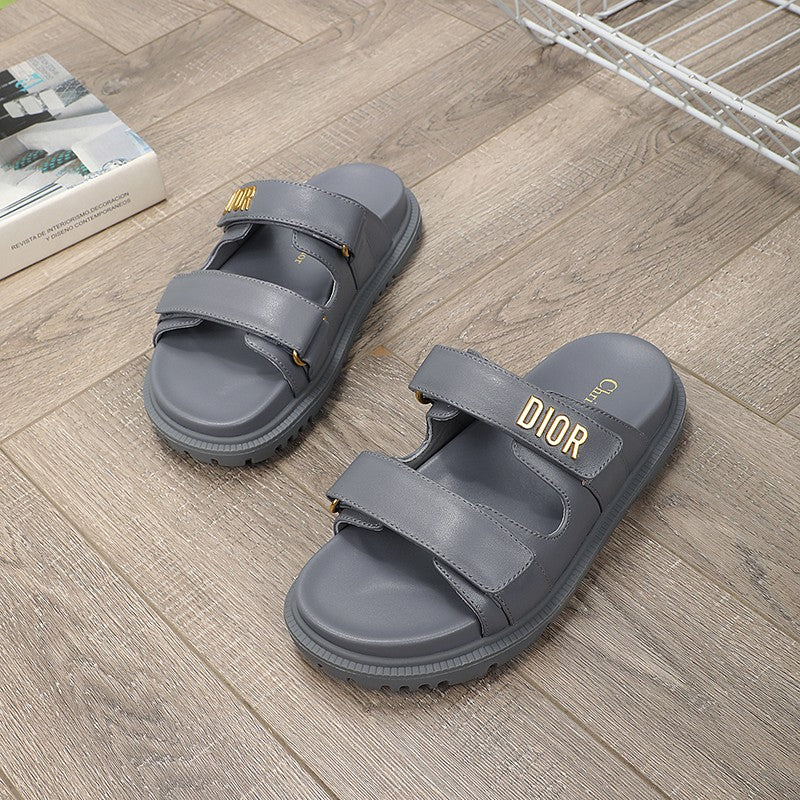 cd dioract dad sandal mule grey lambskin