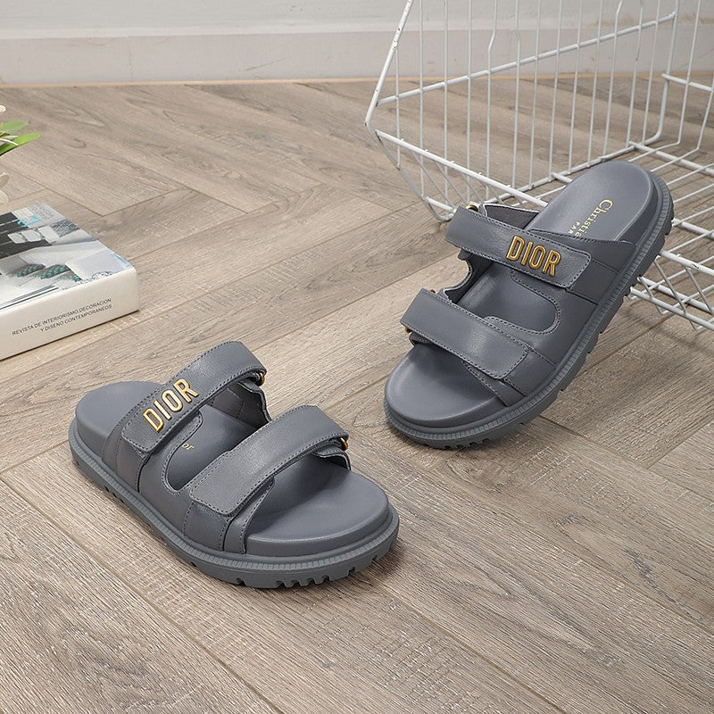 cd dioract dad sandal mule grey lambskin