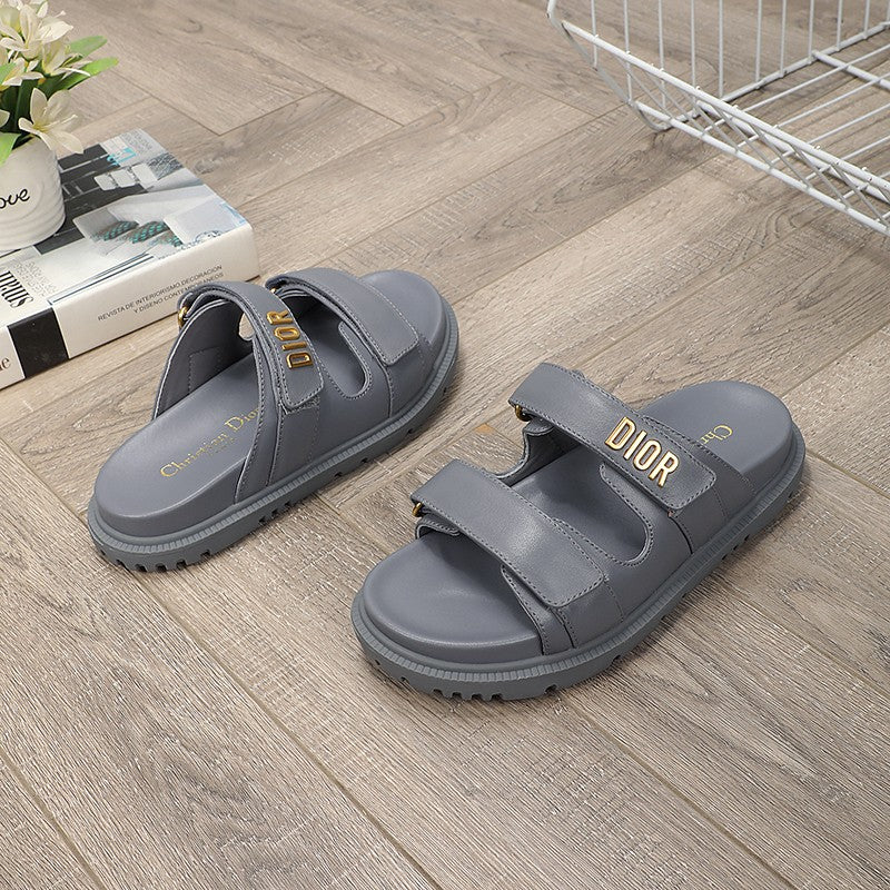 cd dioract dad sandal mule grey lambskin