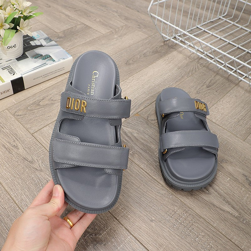 cd dioract dad sandal mule grey lambskin