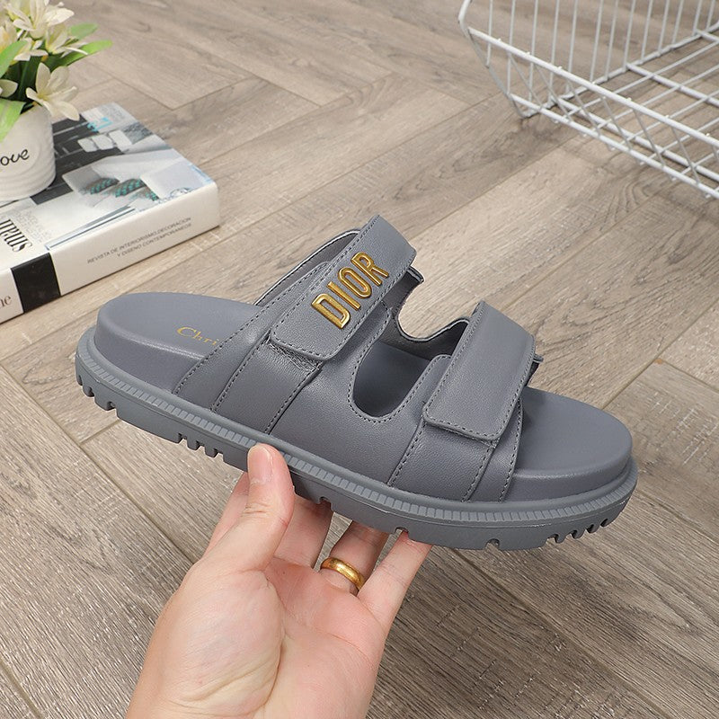 cd dioract dad sandal mule grey lambskin