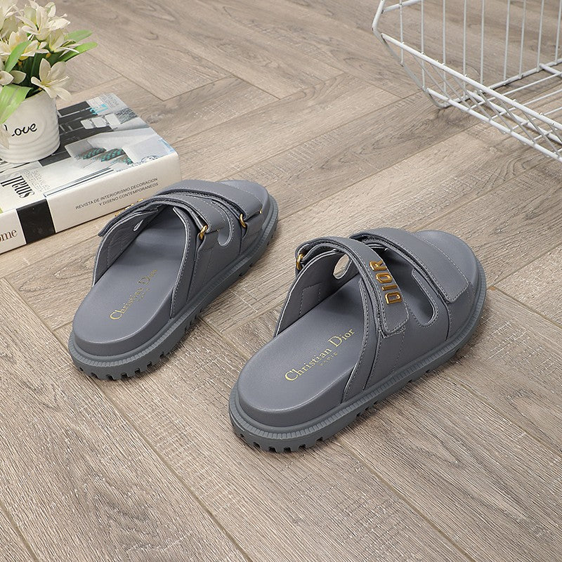 cd dioract dad sandal mule grey lambskin