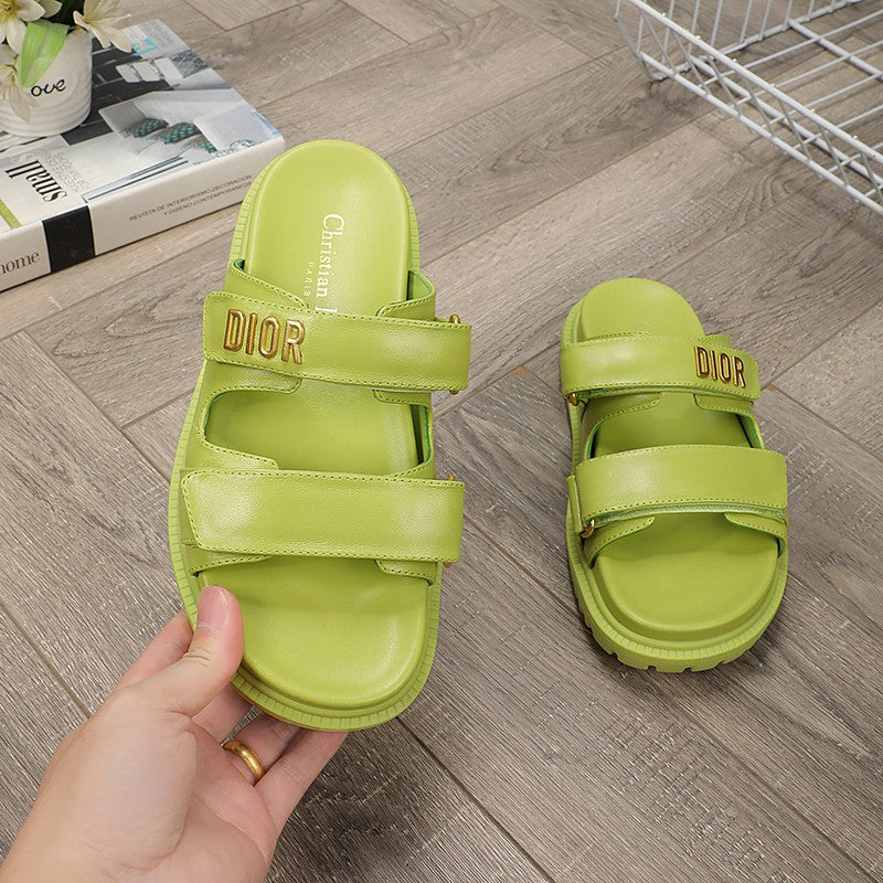 cd dioract dad sandal mule light green lambskin