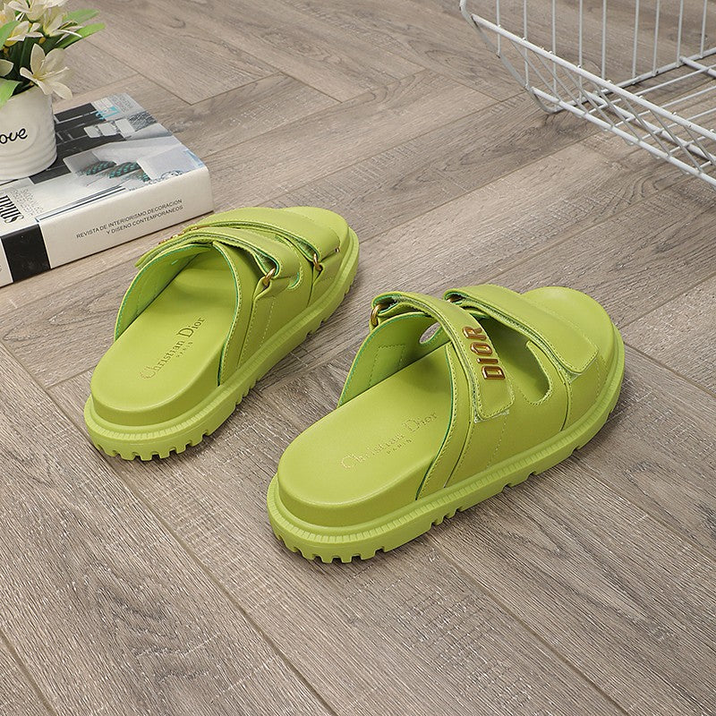 cd dioract dad sandal mule light green lambskin