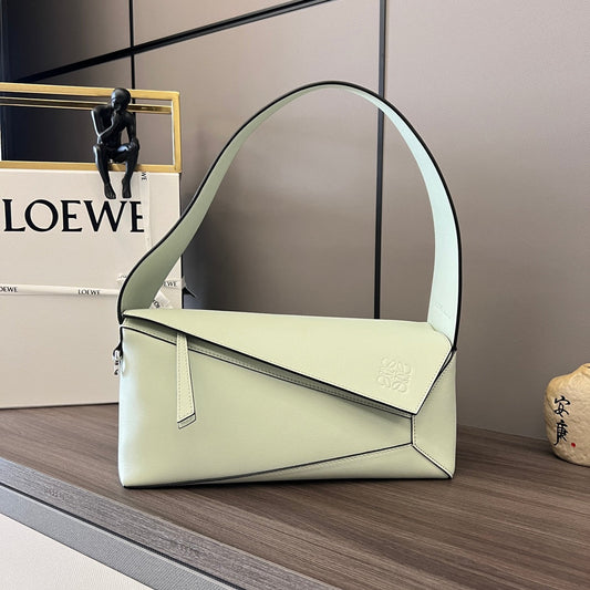 Loew Puzzle 28.7cm Hobo Bag Light Green Smooth Calfskin