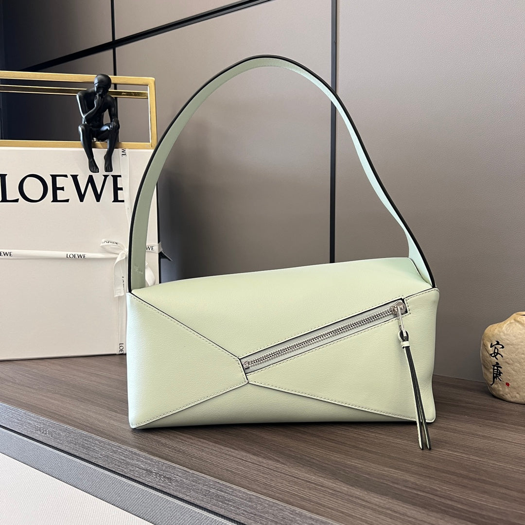 Loew Puzzle 28.7cm Hobo Bag Light Green Smooth Calfskin