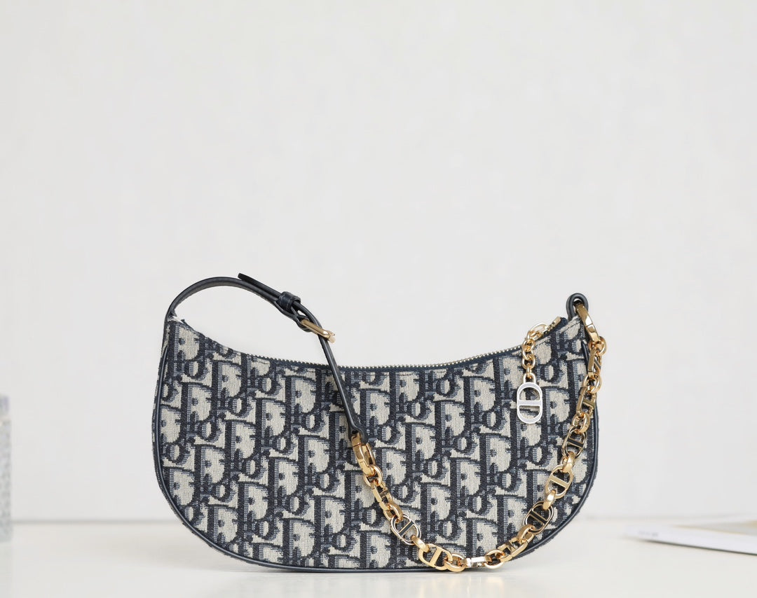 CD LOUNGE 26 BAG IN BLUE OBLIQUE JACQUARD