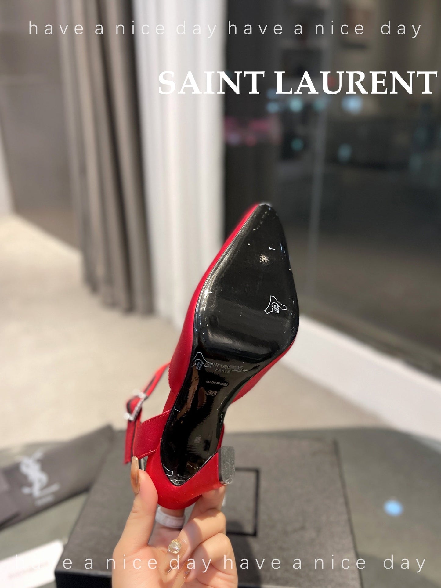 SL FANNY SLINGBACK PUMPS RED SATIN