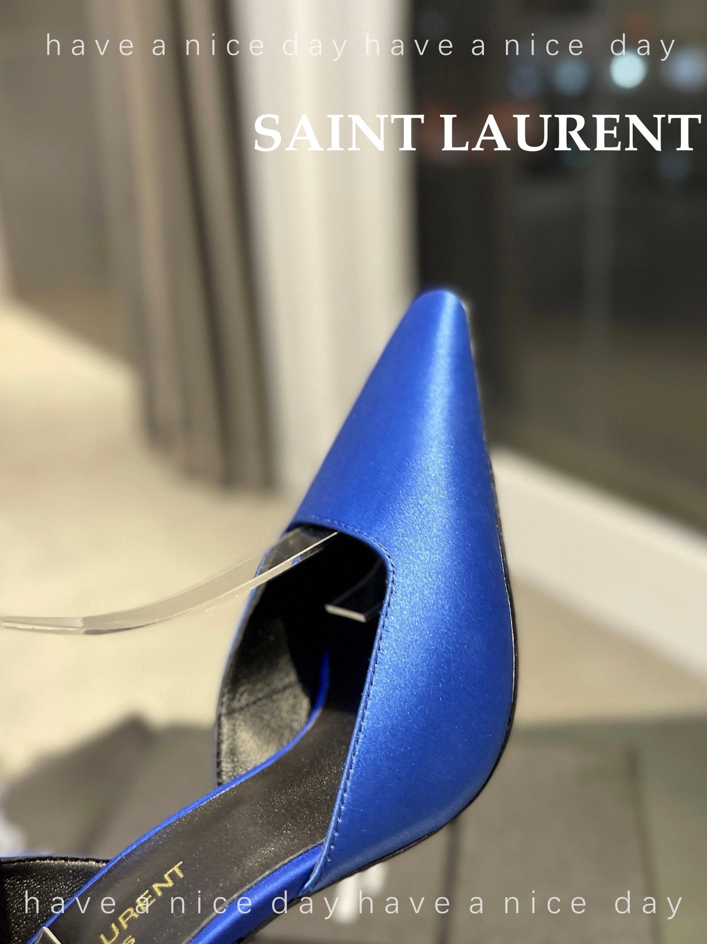 SL FANNY SLINGBACK PUMPS COBALT SATIN