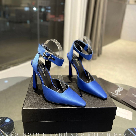 SL FANNY SLINGBACK PUMPS COBALT SATIN