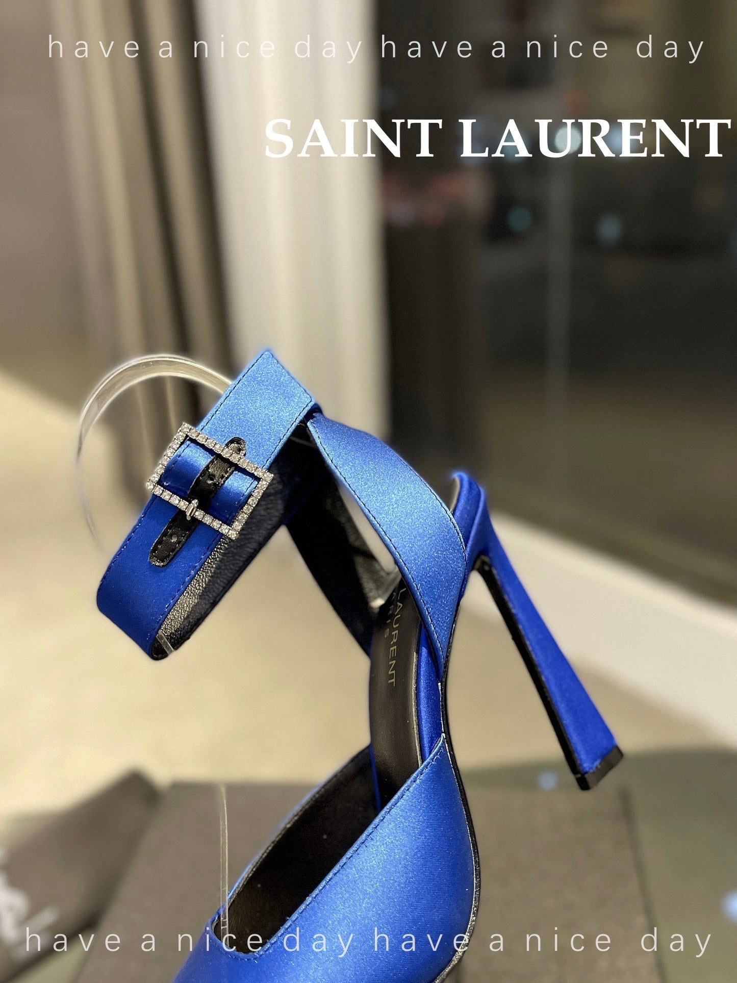 SL FANNY SLINGBACK PUMPS COBALT SATIN