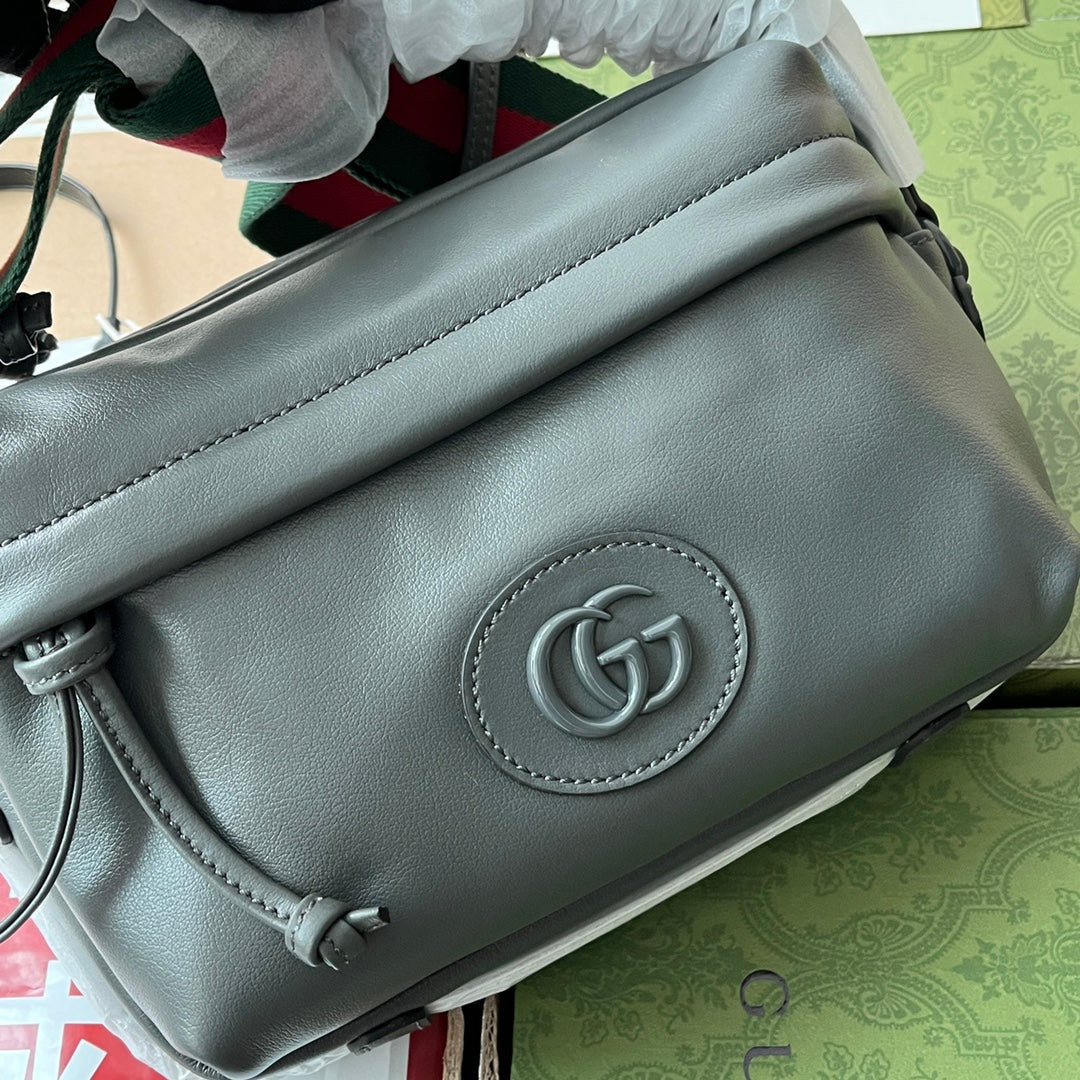 SHOULDER BAG 23 IN GRAY CALFSKIN