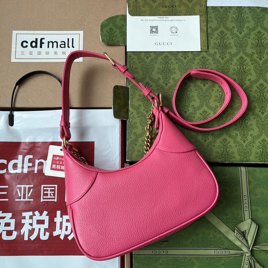 SHOULDER BAG 25 IN BRIGHT PINK CALFSKIN GOLD HARDWARE