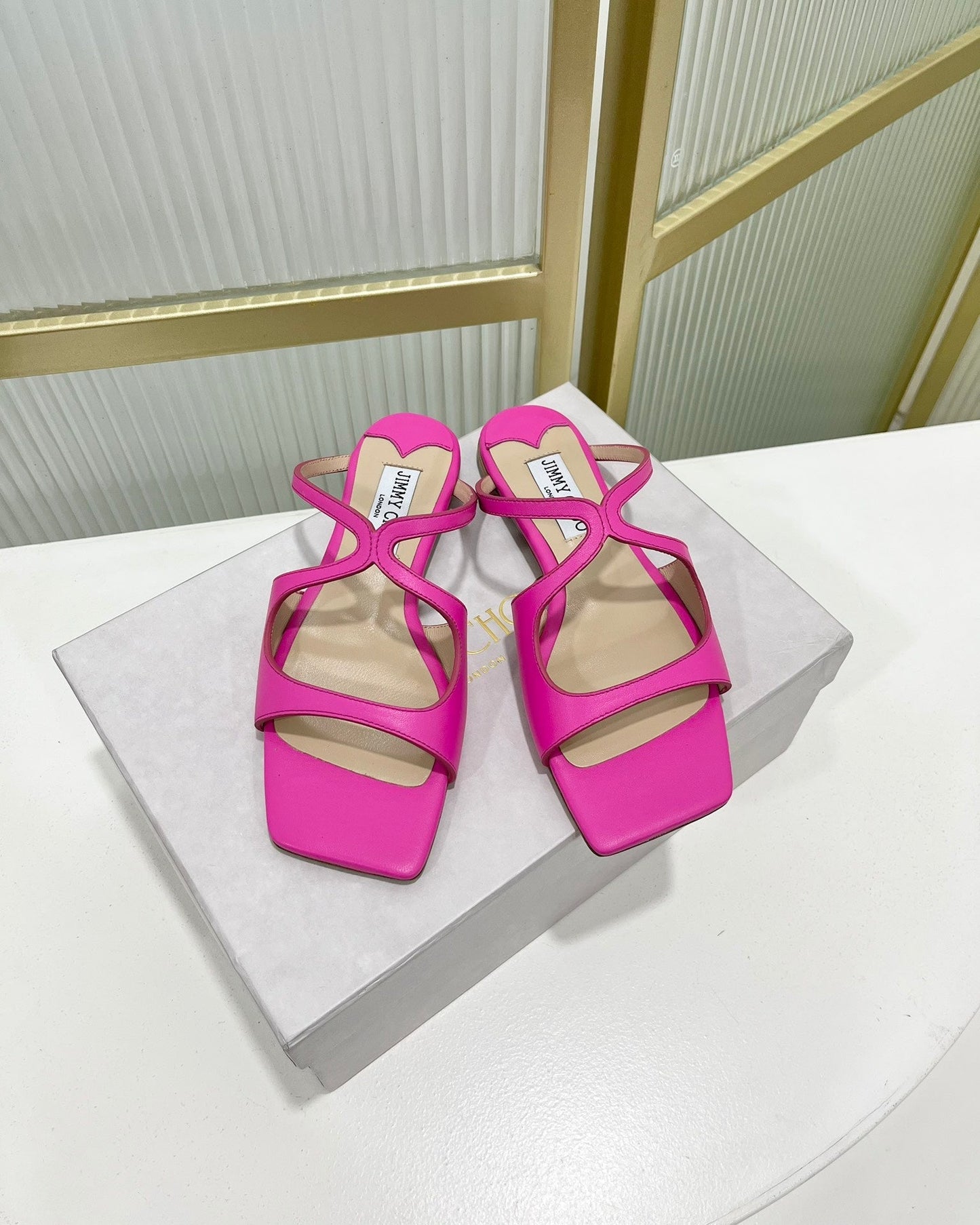 Jimmy Sandals In Dark Pink Cowhide 587679