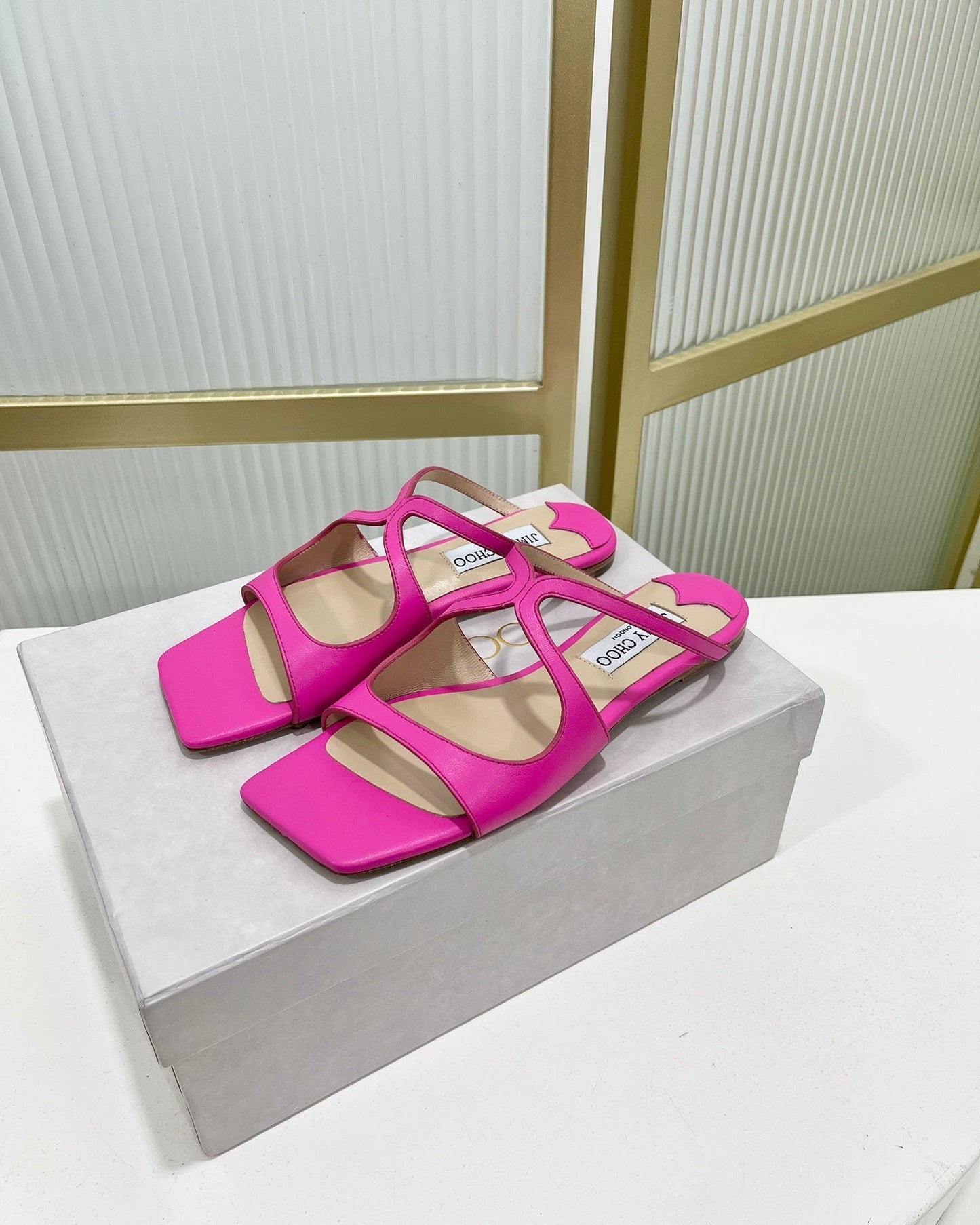 Jimmy Sandals In Dark Pink Cowhide 587679