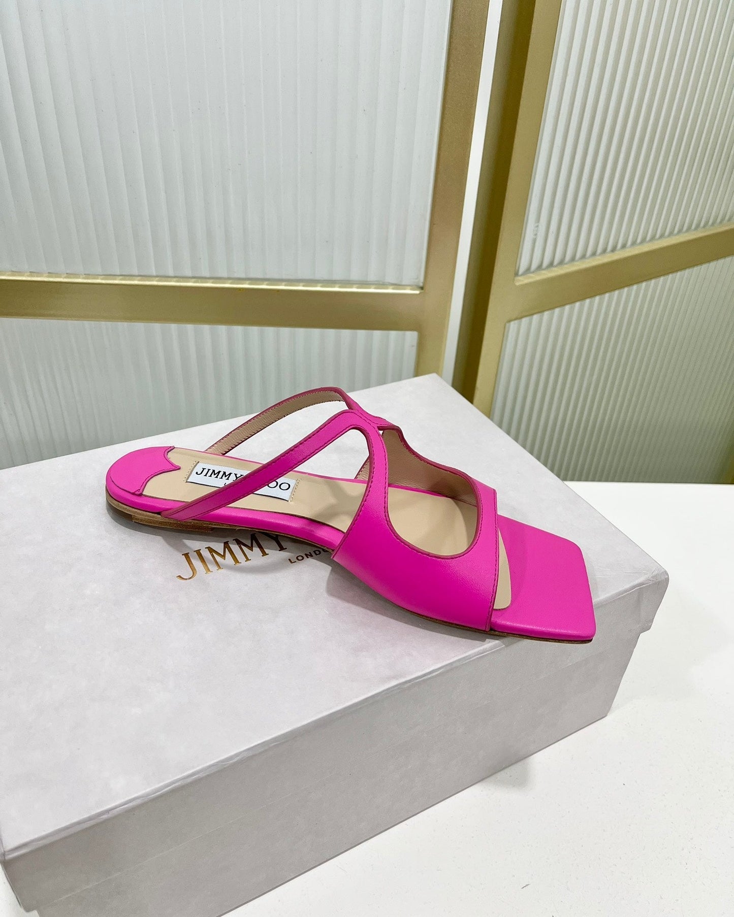 Jimmy Sandals In Dark Pink Cowhide 587679