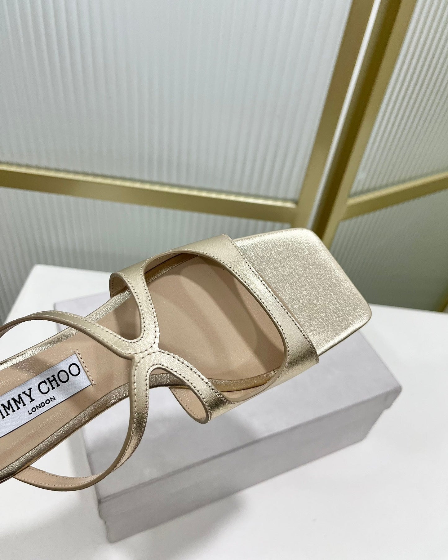 Jimmy Sandals In Light Gold Cowhide 587685