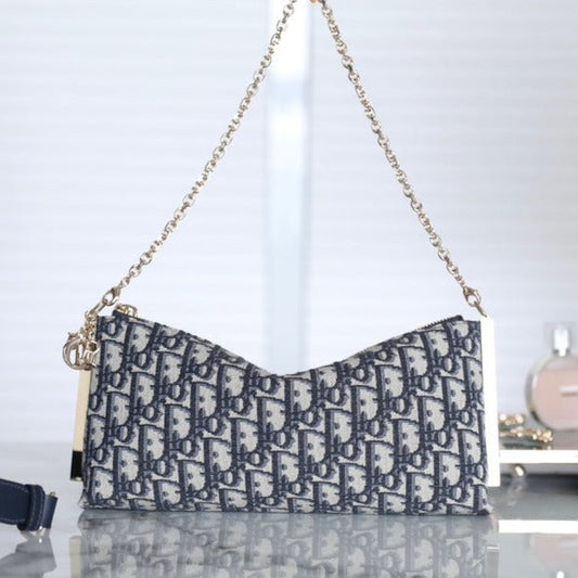 CLUB 27 HANDBAG IN BLUE OBLIQUE JACQUARD