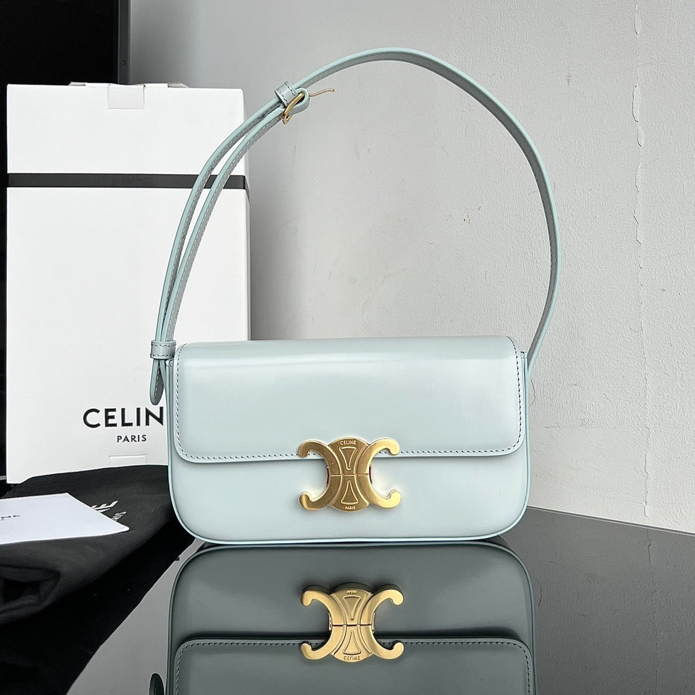 TRIOMPHE 20 BLUE PASTEL CALFSKIN