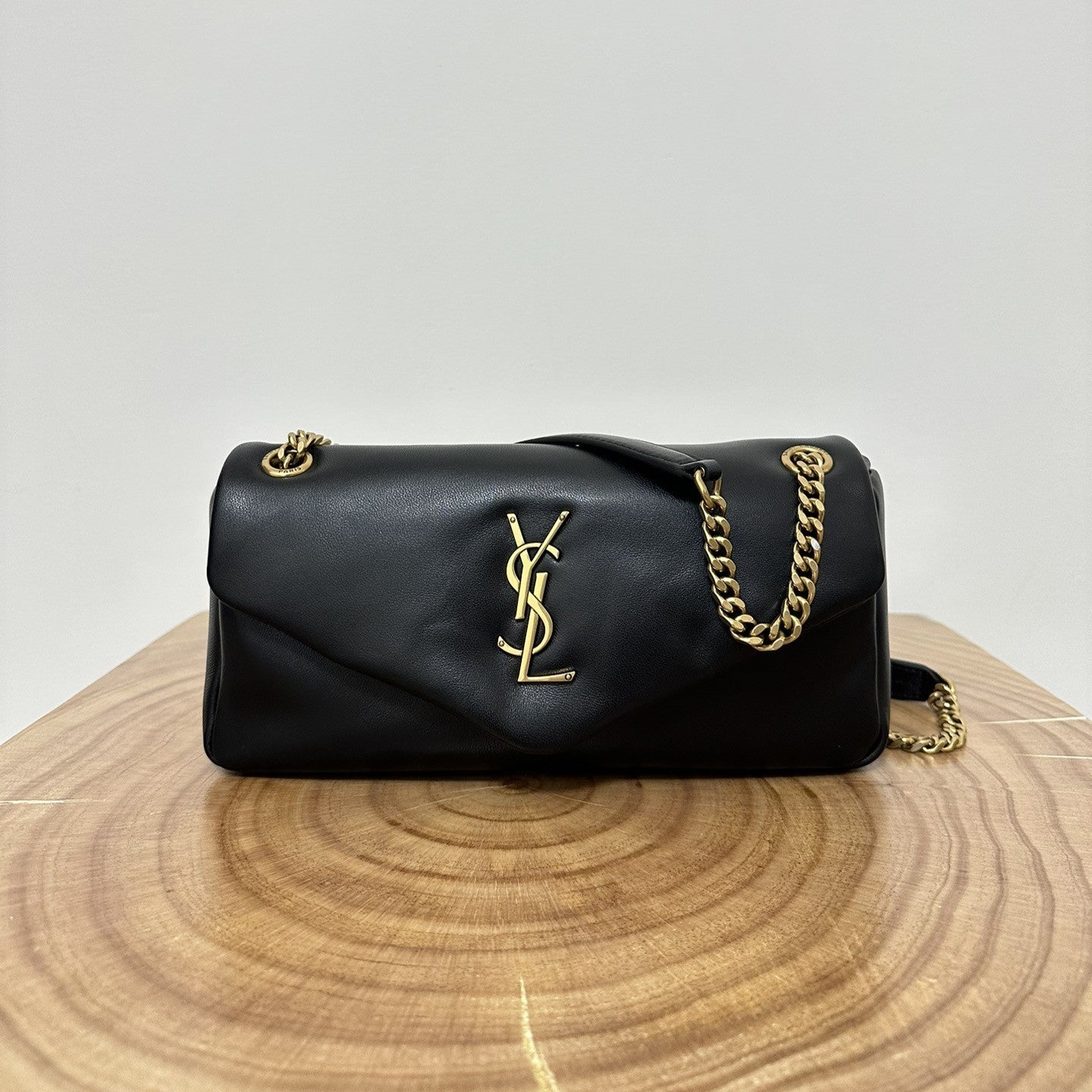 SL 26cm Calypso Chain Bag Black Leather