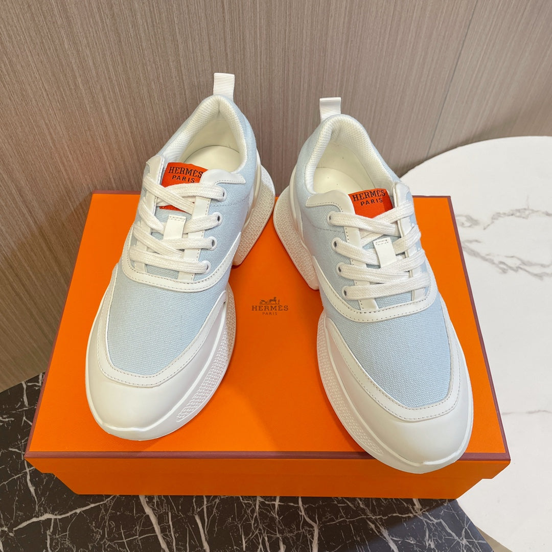 HM Giga 50 Sneaker Peaceful Blue Canvas White Goatskin Orange