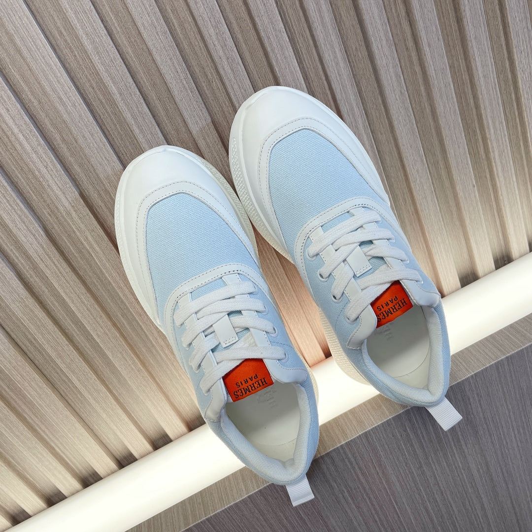 HM Giga 50 Sneaker Peaceful Blue Canvas White Goatskin Orange