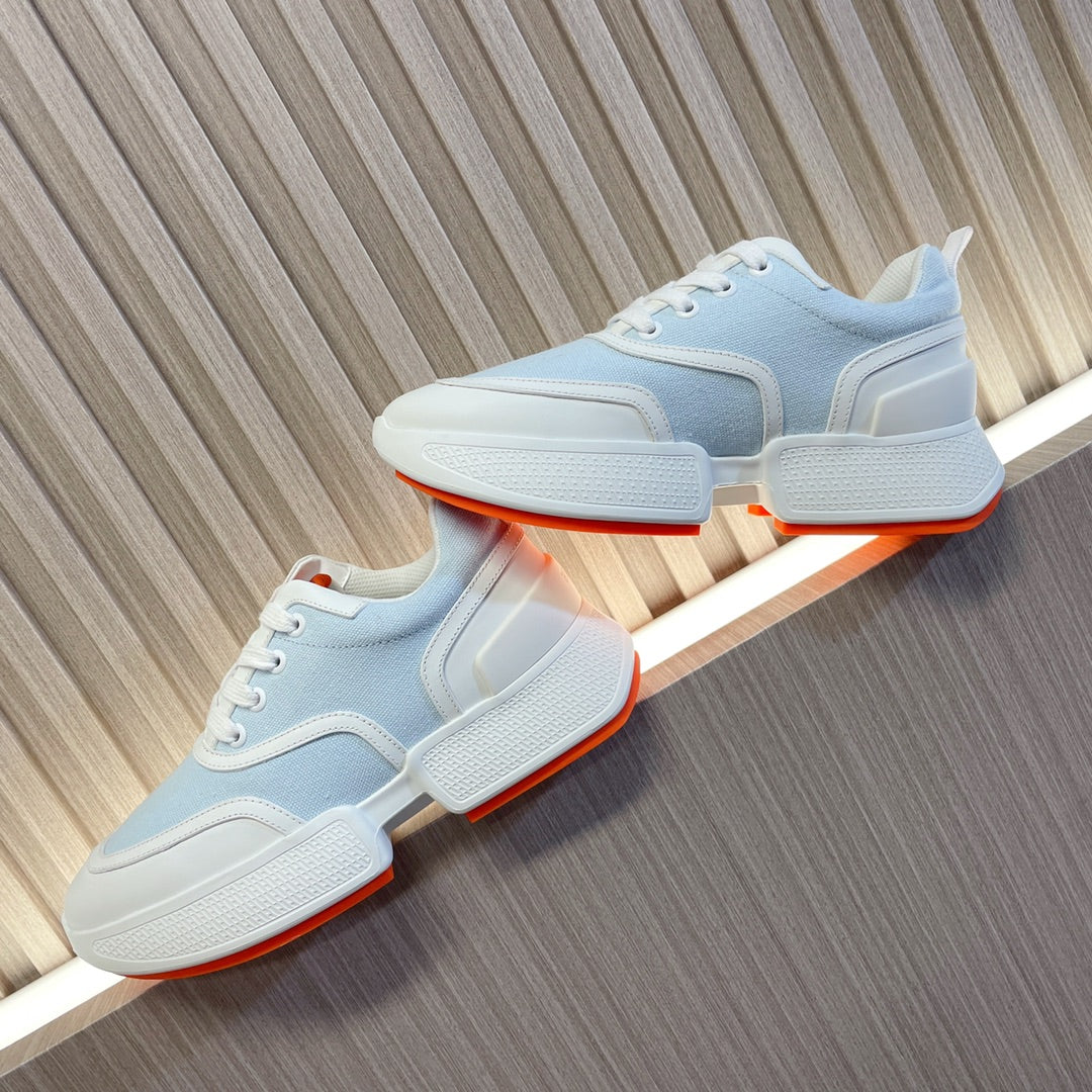 HM Giga 50 Sneaker Peaceful Blue Canvas White Goatskin Orange