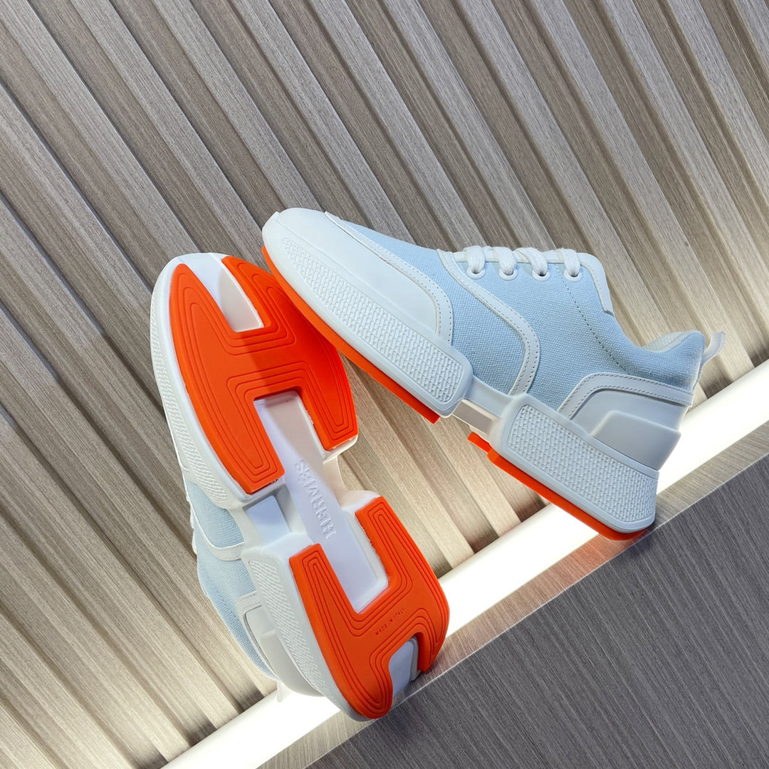 HM Giga 50 Sneaker Peaceful Blue Canvas White Goatskin Orange